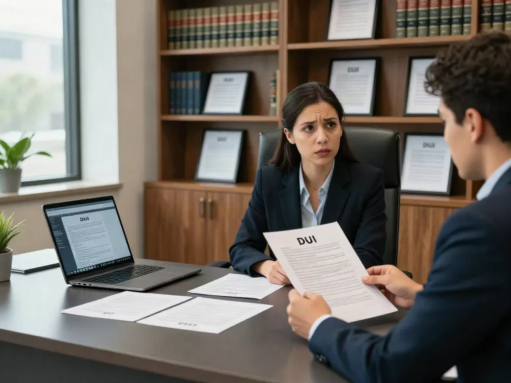 DUI report in Cumming GA discussed during a legal consultation at an Atlanta law office.