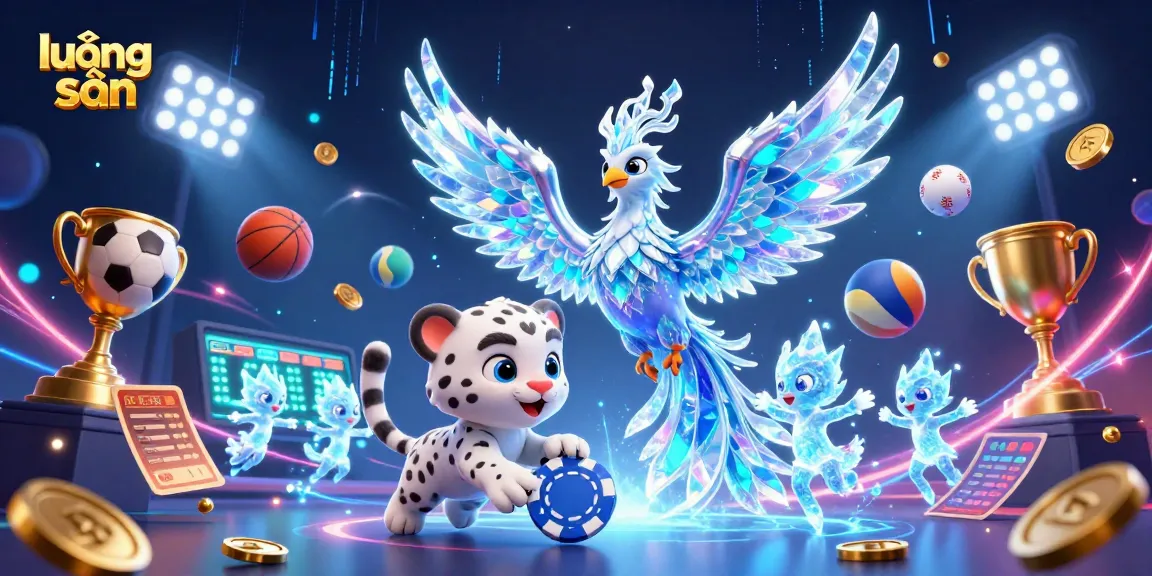 Experience the thrill of lương sơn betting with this dynamic 3D illustration featuring sports elements and vibrant characters.