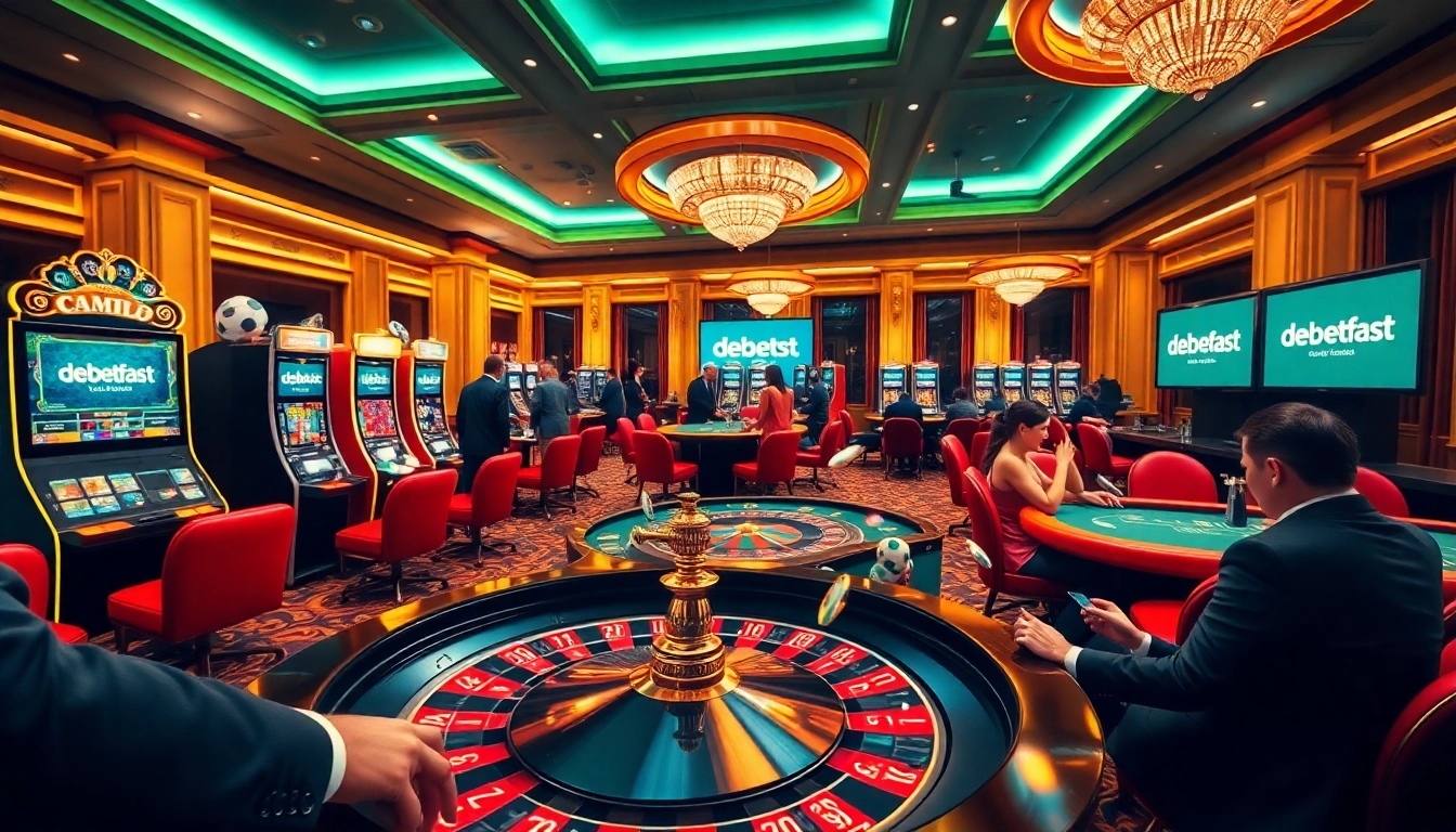 Betting excitement at a luxurious casino with links to https://debet.fast/ showcasing games.