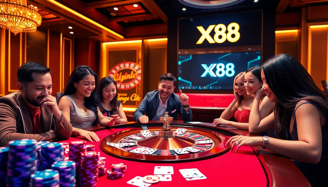 Experience the thrill of gaming at XX88 casino with vibrant roulette and table games.