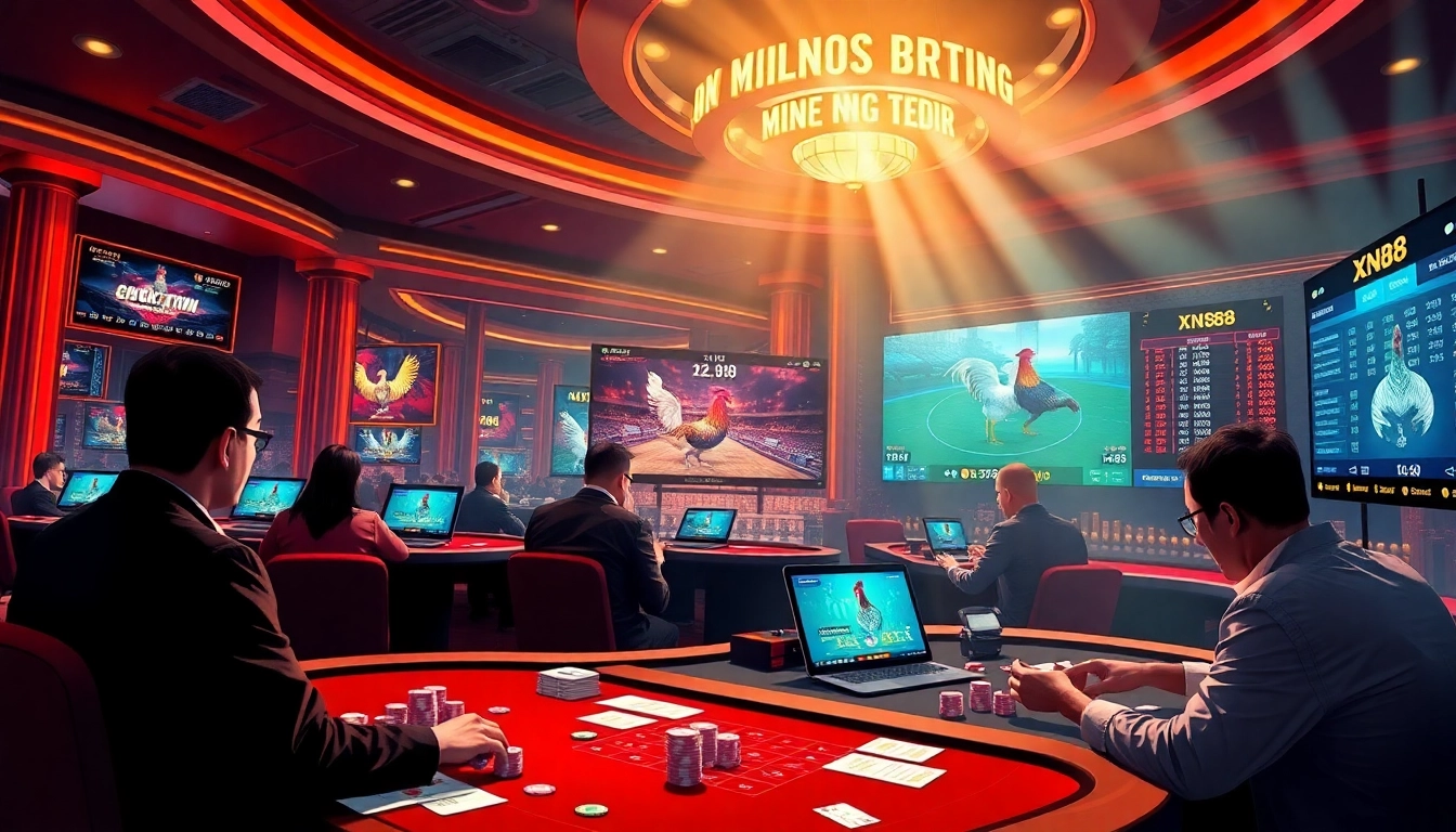 Experience the excitement of đá gà xn88 with live betting and vibrant casino visuals.