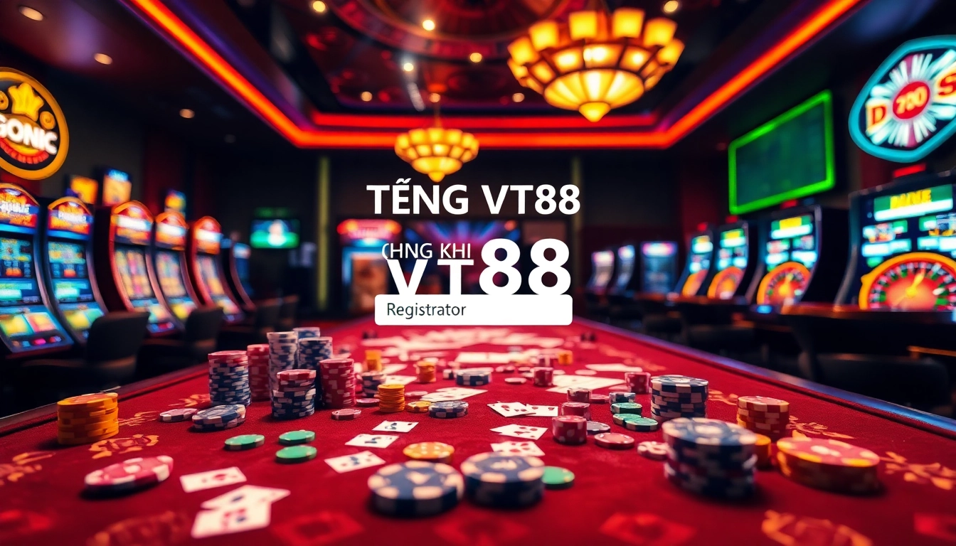 Join the excitement with ĐĂNG KÝ VT88 at a vibrant casino gaming table full of action.