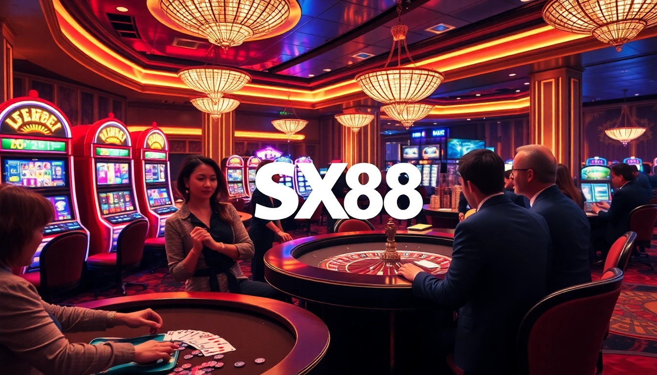 Experience the thrilling atmosphere of SX88 casino with vibrant games and luxury.