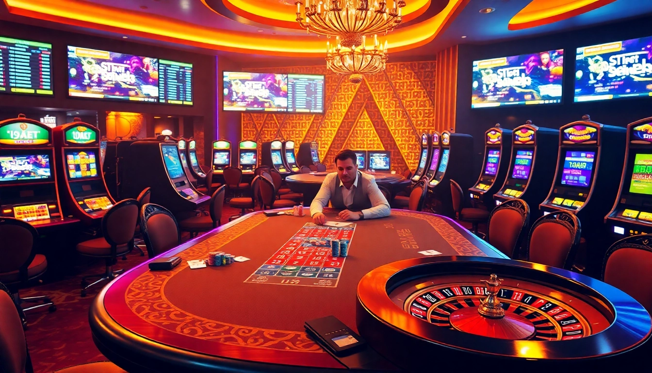 Engage in exciting online gambling at https://i9bet.space/ with colorful chips and cards at a roulette table.