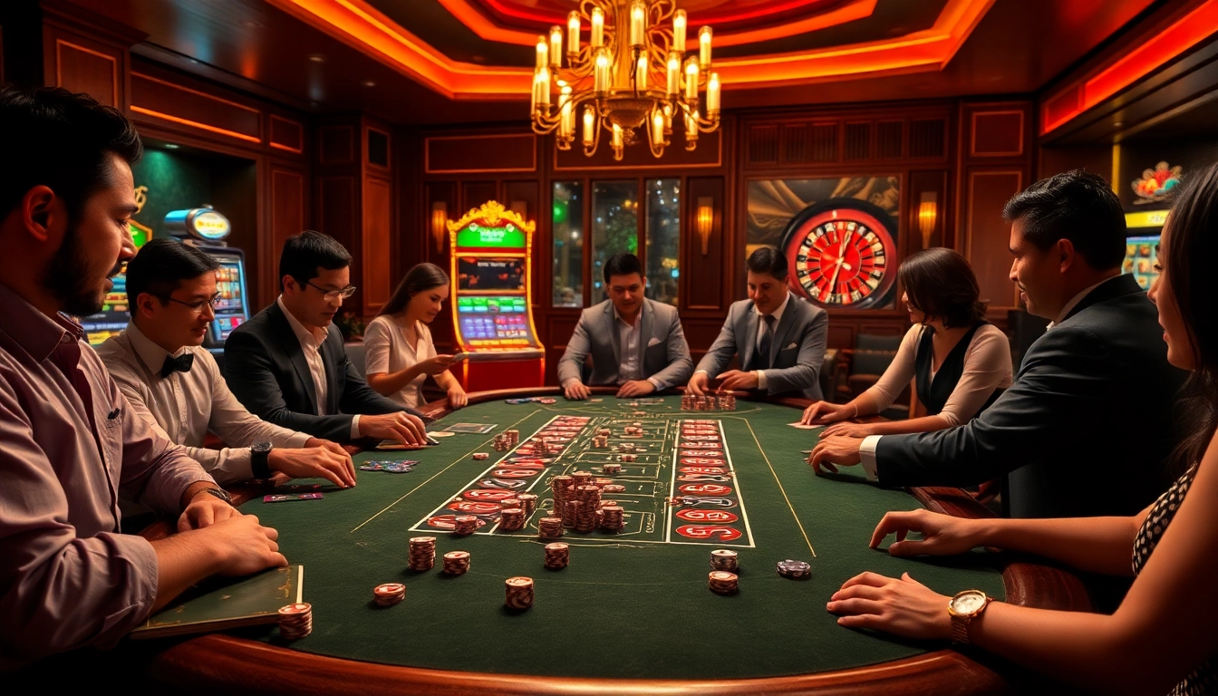 Nohu-themed casino table with players engaging in a thrilling game.