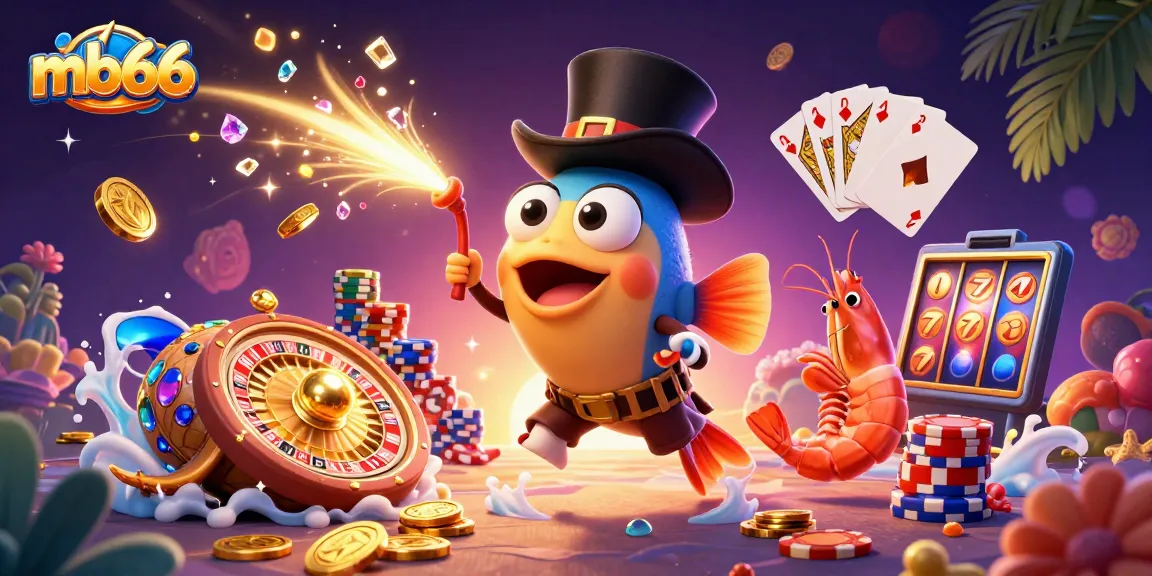 mb66 attracts players with dazzling golden coins and vibrant casino elements