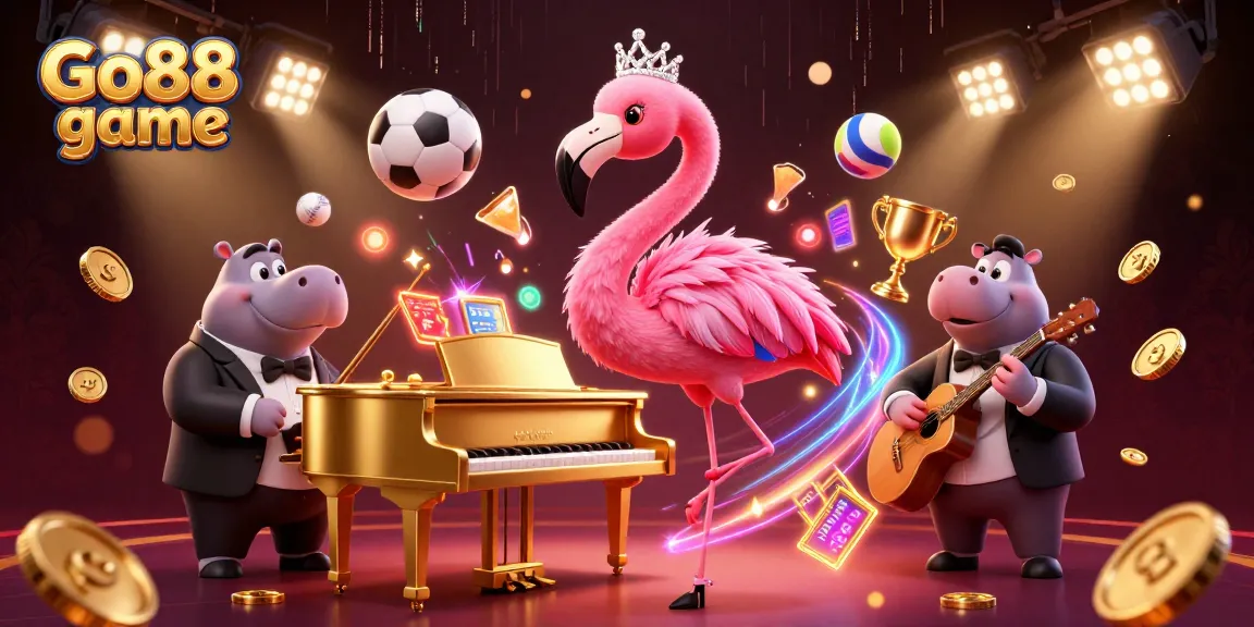 Engage with thrilling moments in the Go88 game featuring vibrant 3D characters and dynamic casino elements.
