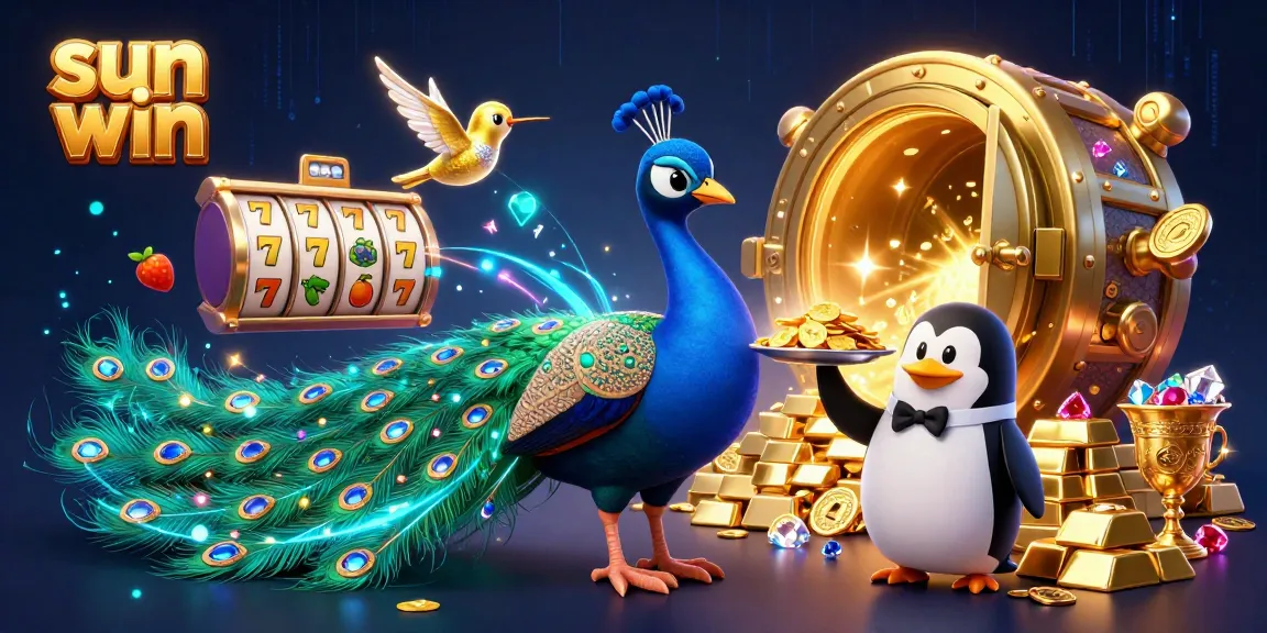 Spin to win with sun win, showcasing luxury symbols and vibrant casino elements in an engaging illustration.